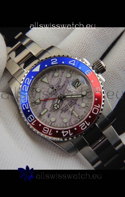 Rolex GMT Masters II Japanese Movement Replica Watch Steel Case Meteorite Pattern Dial