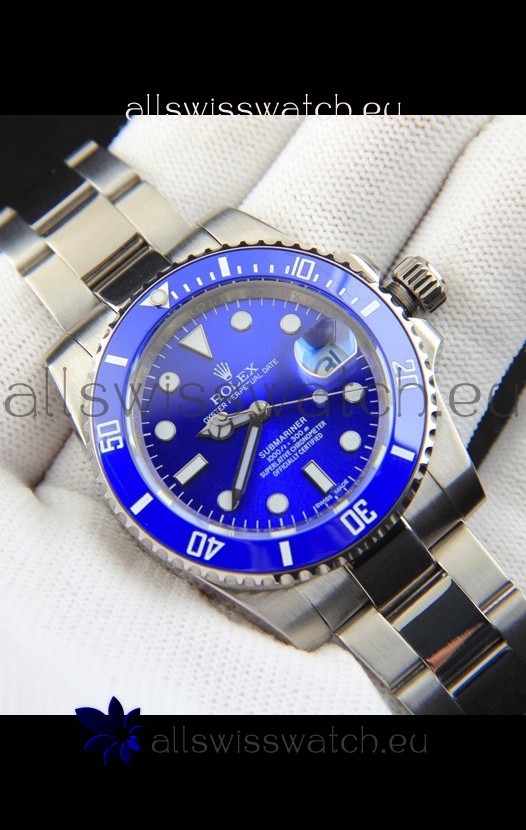 Rolex Submariner Japanese Replica Watch 904L Steel - Ceramic Bezel in Blue