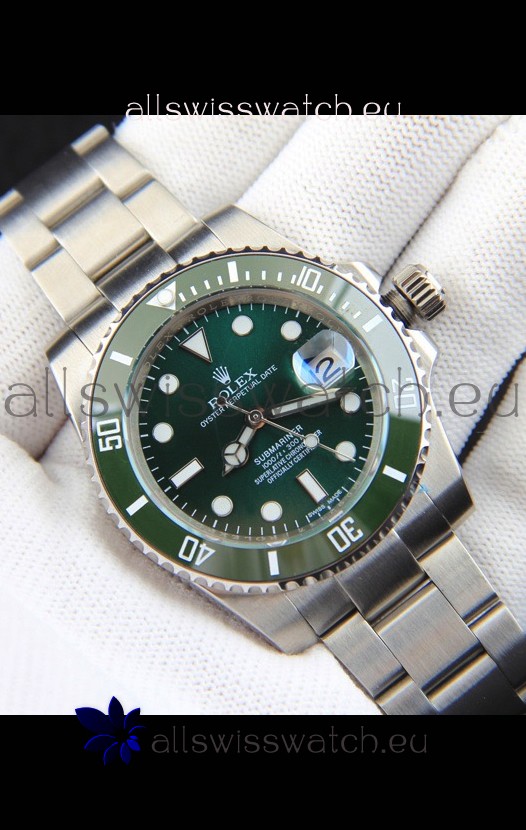 Rolex Submariner Japanese Replica Watch 904L Steel - Ceramic Bezel in Green