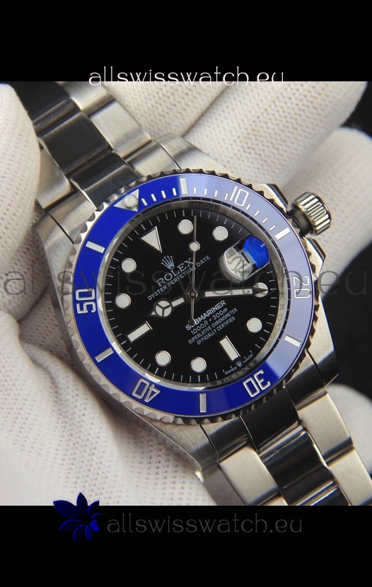 Rolex Submariner Japanese Replica Watch 904L Steel Black Dial Blue Ceramic Bezel 