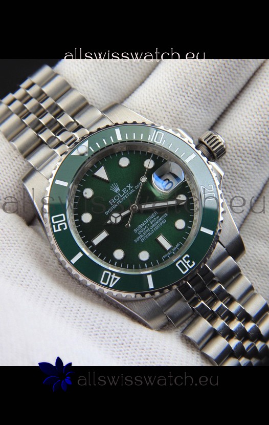 Rolex Submariner Japanese Replica Watch 904L Steel - Ceramic Bezel in Green
