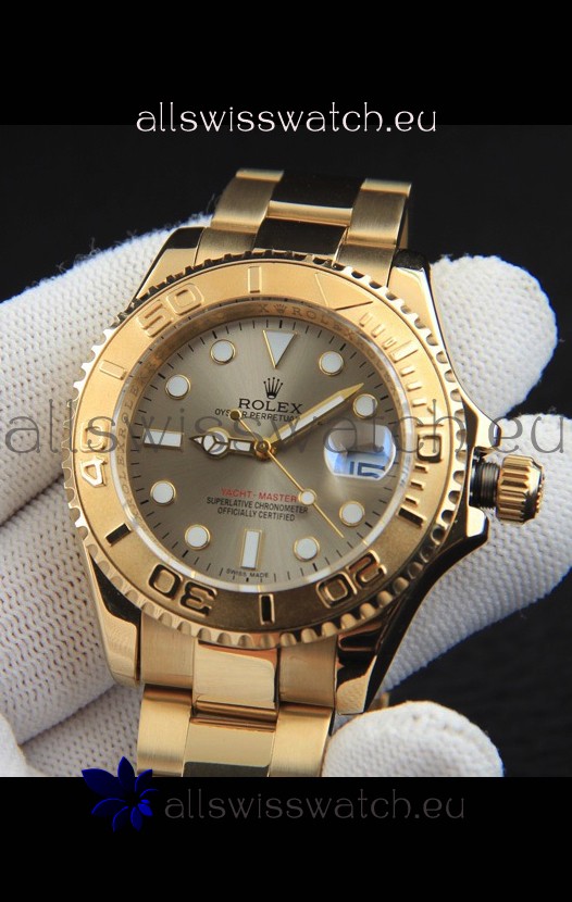 Rolex Yachtmaster Japanese Movement Watch in Gold Casing - Grey dial 37MM