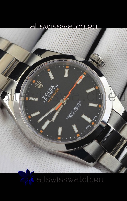 Rolex Milgauss Japanese Movement Replica Watch in Black Dial 