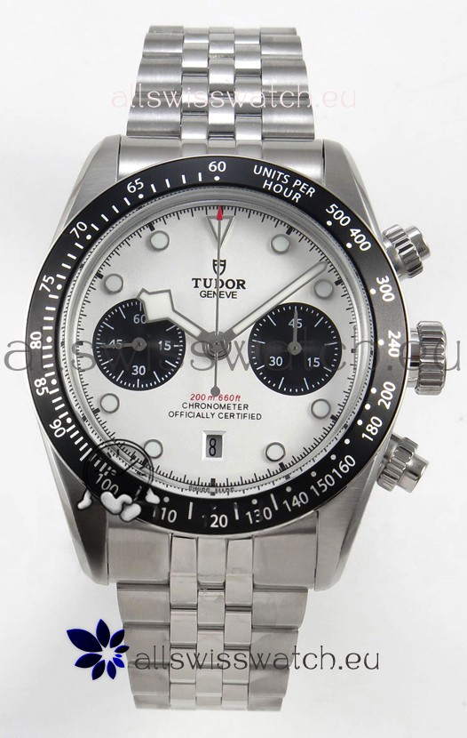 Tudor Super Clone Black Bay Chronograph Watch in White Dial