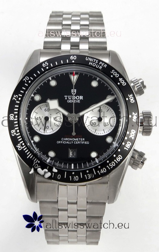 Tudor Super Clone Black Bay Chronograph Watch in Black Dial