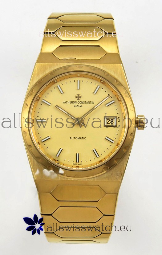 Vacheron Constantin Historiques 222 Super Clone 37MM Yellow Gold Watch in Gold Dial