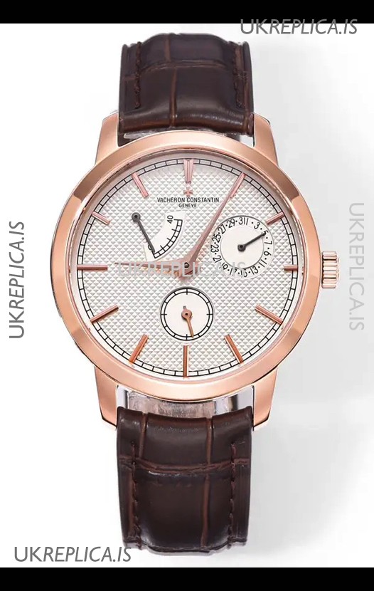 Vacheron Constantin Traditionnelle 83520 Rose Gold Pale Yellow Dial Super Clone Watch 