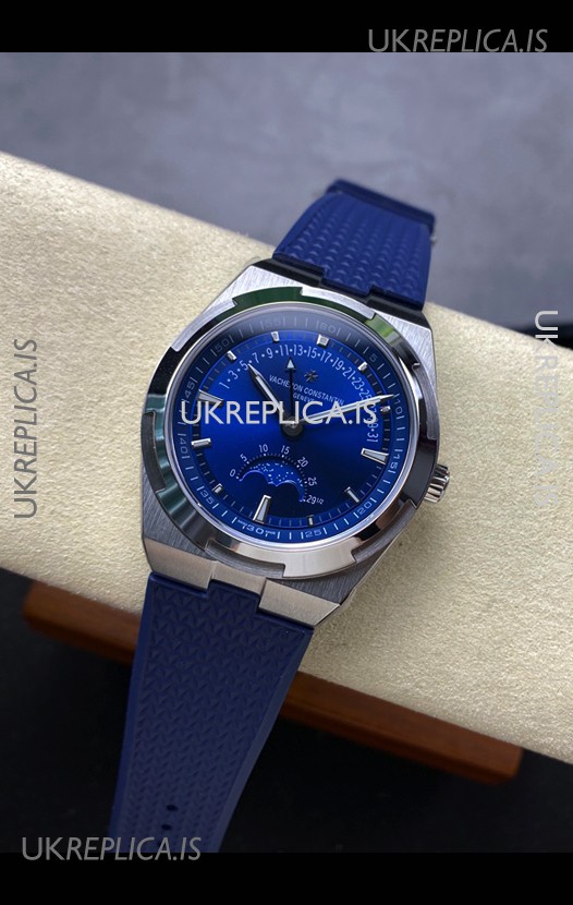 Vacheron Constantin Overseas True Moon Phase Steel Case Blue Dial Swiss Replica Watch 
