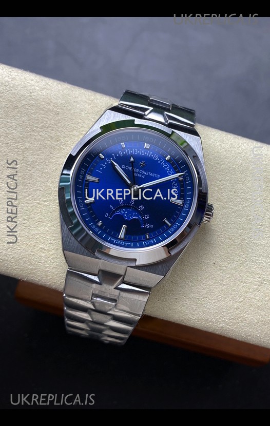 Vacheron Constantin Overseas True Moon Phase Steel Blue Dial Swiss Replica Watch 