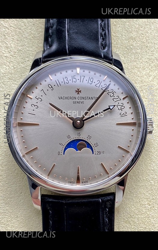 Vacheron Constantin Patrimony Moonphase Stainless Steel Champange Dial Swiss Replica Watch 