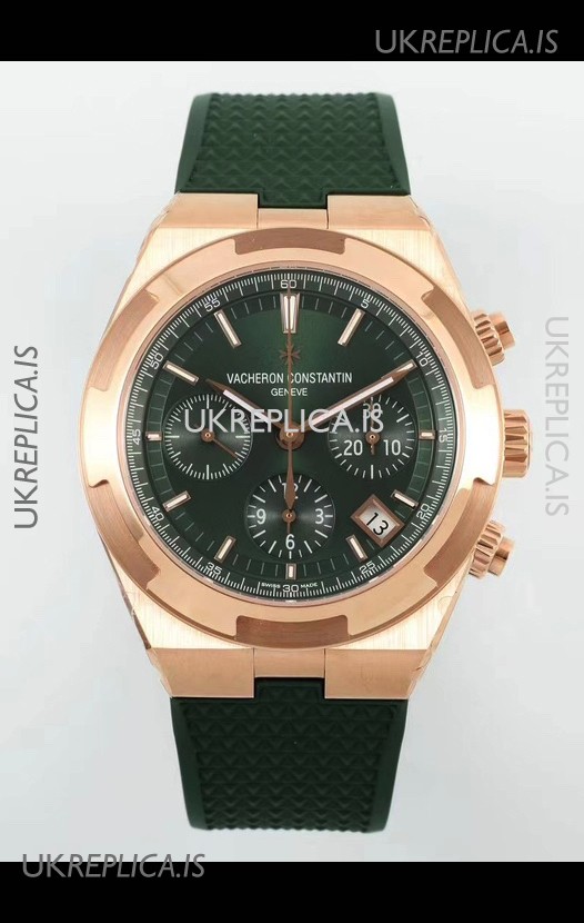 Vacheron Constantin Overseas Chronograph Rose Gold Green Dial Super Clone Watch 