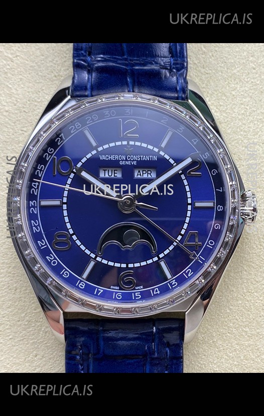 Vacheron Constantin Fiftysix Moonphase Blue Dial Steel Case Swiss Replica Watch 