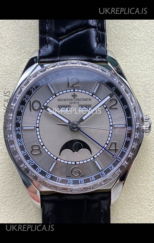 Vacheron Constantin Fiftysix Moonphase Steel Dial Steel Case Swiss Replica Watch 