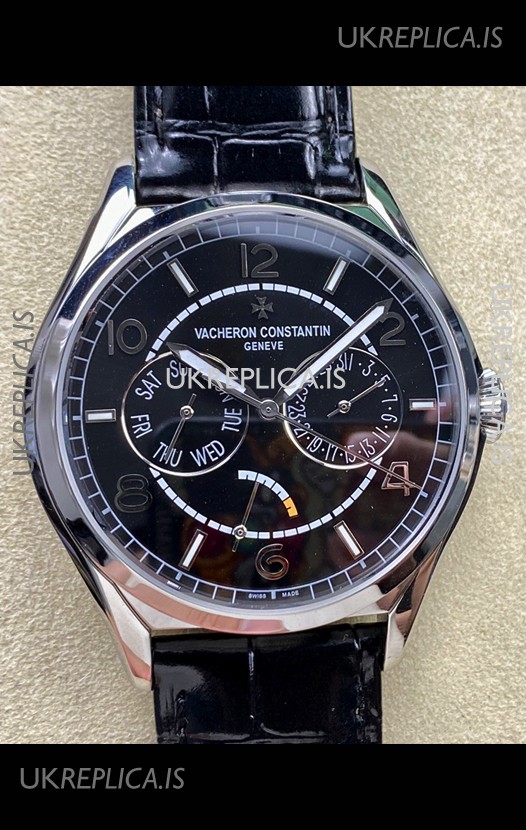 Vacheron Constantin Fiftysix Day-Date Stainless Steel Black Dial Swiss Replica Watch 