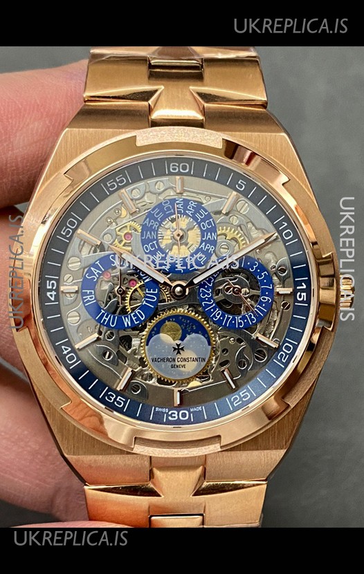 Vacheron Constantin Overseas Perpetual Calendar Rose Gold Swiss Replica Watch 