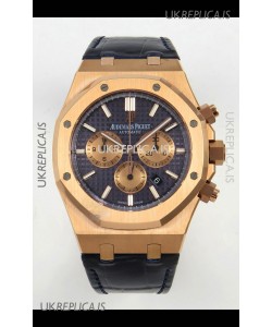 Royal Oak Chrono 26331 Rose Gold Blue Dial Super Clone Watch 