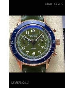 Blancpain Air Command Rose Gold Casing Blue Bezel Super Clone Watch 