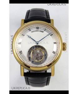 Breguet Classique Tourbillon Yellow Gold Roman Dial Super Clone Watch 
