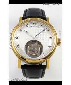 Breguet Classique Tourbillon Yellow Gold Roman Dial Super Clone Watch 