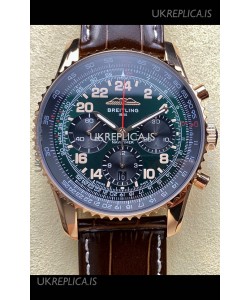 Breitling Navitimer B02 Rose Gold Green Dial Swiss Replica Watch 