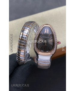 Serpenti Two Tone Grey Dial Super Clone Replica Watch