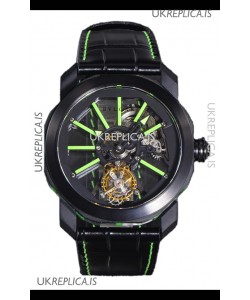 Bvlgari Octo Roma PVD Titanium Watch in Green Hour Markers Super Clone Watch 