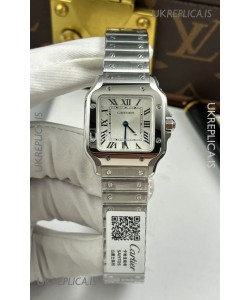 Cartier Santos Swiss Quartz 27MM Steel Dial Super Clone Watch