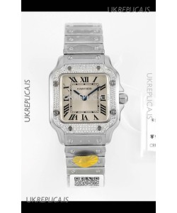 Cartier Santos Swiss Quartz 27MM Steel Dial Super Clone Watch