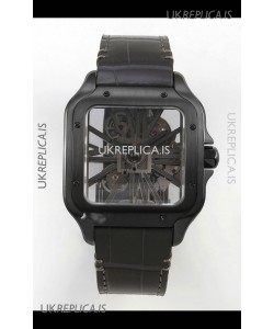 Santos De Cartier Super Clone Watch in Skeleton Dial PVD MLF Coating