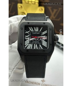 Santos De Cartier in Black Dial PVD MLF Coating Super Clone Watch