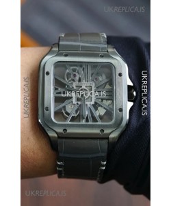 Santos De Cartier Super Clone Watch in Skeleton Dial Steel Case