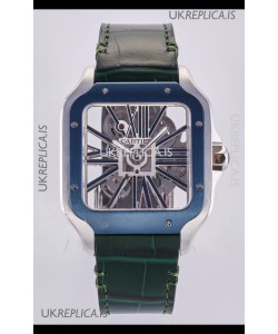 Santos De Cartier Super Clone Watch in Skeleton Dial Two Tone Case