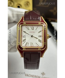 Santos Dumont 31MM Yellow Gold White Dial Super Clone Watch 