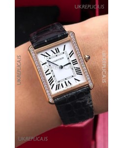 Cartier Tank Solo 27mm Rose Gold Swiss Quartz Super Clone Watch 