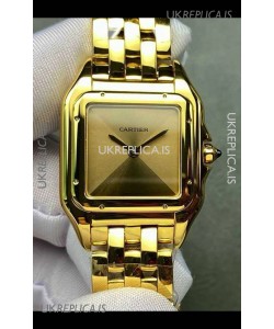 PANTHERE de Cartier 27MM Gold Dial Super Clone Watch 