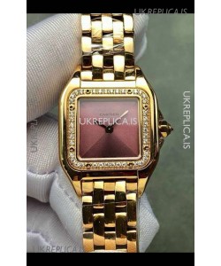 PANTHERE de Cartier 22MM Red Dial Diamonds Super Clone Watch 