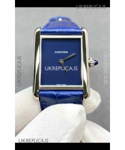 Cartier Tank Louis 25MM Swiss Quartz Blue Dial Watch 