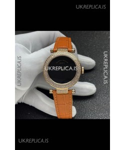 Franck Muller Double Mystery Swiss Quartz Watch in Gold Diamonds Casing