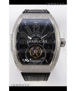 Franck Muller V45 Tourbillon Stainless Steel Diamonds Super Clone Watch 