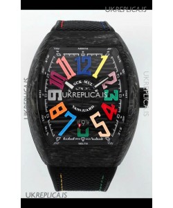Franck Muller Super Clone Vanguard V45 Racing Carbon Watch in Nylon Strap