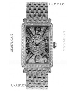 Franck Muller Long Island Stainless Steel Diamonds Swiss Replica Watch 