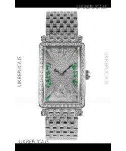 Franck Muller Long Island Stainless Steel Diamonds Swiss Replica Watch 