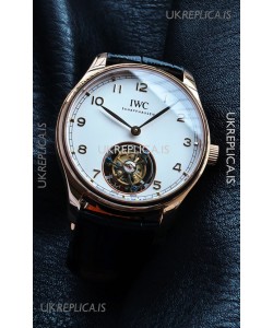 IWC Portuguese Tourbillon Rose Gold White Dial Super Clone Watch 