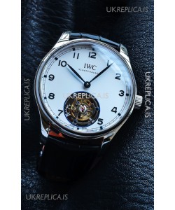 IWC Portuguese Tourbillon Steel Case White Dial Super Clone Watch 