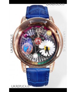 Jacob & CO Astronomia G-Dragon Rose Gold Blue Strap Tourbillon Swiss Replica Watch