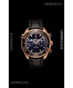Omega Speedmaster Planet Ocean Rose Gold Black Dial Super Clone Watch 