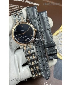 Omega De Ville Automatic 34MM Blue Dial Two Tone Case Super Clone Watch 