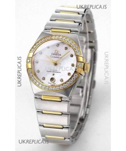 Omega Constellation 29MM Two Tone Yellow Gold White Dial Automatic Super Clone Watch 