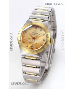 Omega Constellation 29MM Two Tone Yellow Gold Dial Automatic Super Clone Watch 