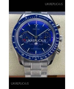 Omega Speedmaster Moonphase Blue Dial Steel Strap Super Clone Watch 